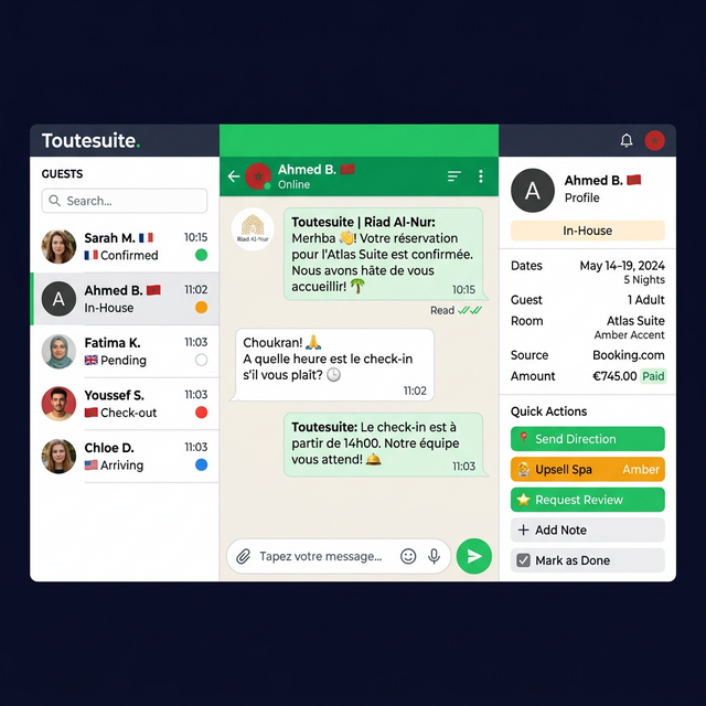 ToutSuite WhatsApp CRM — Communication automatisée Darija